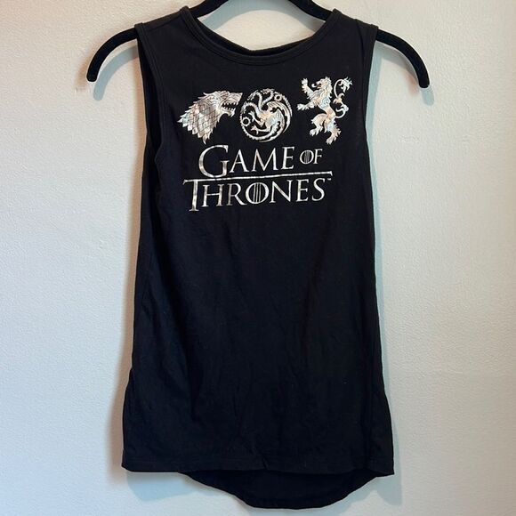 Game of thrones women’s XS HBO black sleeveless tee - Picture 1 of 4